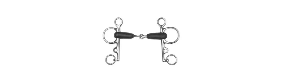 Bocado Pelham Partido Goma Económico Inox