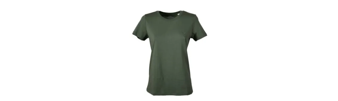 Camiseta Caza Algodón Bordada Mujer