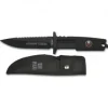 Cuchillo táctico K25 negro con funda Hoja 12,5 cm