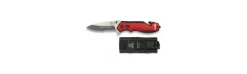 Navaja táctica de seguridad rojo/negro Hoja 8,4 cm-K25 Best