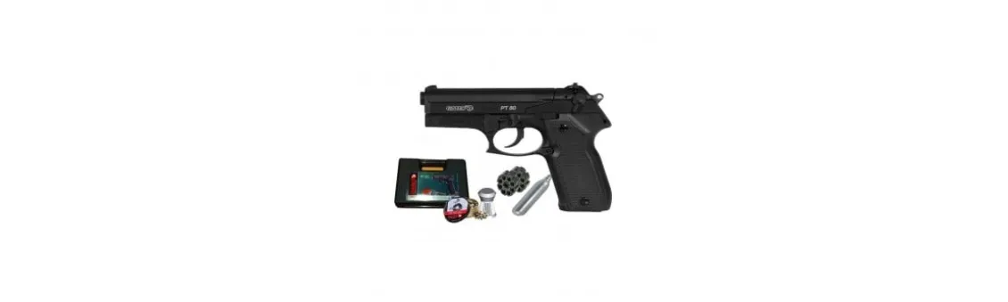 Pistola de Balines Gamo PT-80 FULL METAL + 250 balines + Botella CO2
