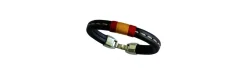 Pulsera de cuero con bandera-Alvarez Best