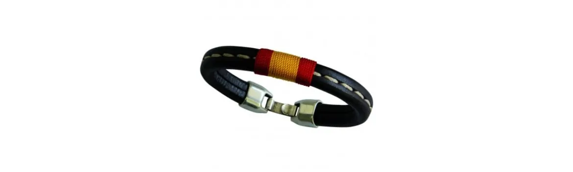 Pulsera de cuero con bandera-Alvarez Best