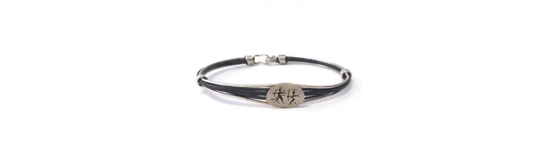 Pulsera de Pelo de Elefante con Chapa Decorativa